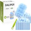 DALIPER Spolveratura Con 30 Ricariche E 1 Manico, 360° Con Microfibre 4X Per Spolverare Ventilatori A Soffitto, Elettronica, Mobili E Tende, Cattura La Polvere Con Duster.