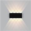 CHEVVY Moderno Lampada da Parete LED 8W IP65 Applique da Muro Interno 3000K,Nero