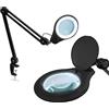 Neatfi (Nuovo Modello) Bifocali Lampada con Morsetto, d'Ingrandimento da 1.200 Lumen, Duplice Ingrandimento, Dimmerabile, 60 LED SMD, Lente da 13 cm di Diametro (8 Diottrie + 20 Diottrie, Nero)