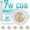Wondlumi 6x Faretti LED da Incasso per Cartongesso,7W Equivalenti a 65W 600LM,Foro 65-85mm Luce Naturale 4000K per Cucina,Interno,Faretti Led Soffitto COB 220V