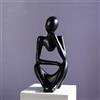 Zimoer Statua Astratta in Resina, Decorazione Moderna per il Soggiorno, Statuette Decorative Pensatore,Ornamenti per Soggiorno, Libreria, Tavolo da Pranzo, Ufficio-Chic e Creativa (Nero)
