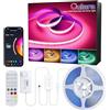 OULARA Striscia LED RGB COB 10M, Dimmerabile, WiFi, Compatibile con Alexa/Google Assistant/Tuya, Multicolore, per TV e Decorazione Fai da Te
