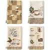 Arquiel Strofinacci Da Cucina Set Di 4, Panni Da Cucina Multiuso In 100% Cotone Morbidi E Assorbenti Strofinacci Canovaccio Cucina Strofinacci Da Bar Per Decorazioni(48 x 70CM, Caffè)
