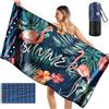 joyoldelf Telo Mare Microfibra Grande - 160x80 cm Telo Mare, XXL Asciugamano Mare Antisabbia, Teil Mare Grande Asciugatura Rapida, Stuoia Spiaggia Microfibra Leggero e Portatile（Fenicottero - Blu）