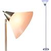 lianheng Lampade Da Terra A Torcia, Lampada Da Terra In Piedi Con Testa Luminosa Ruotabile, Paralume Bianco Resistente Alle Cadute, Interruttore Rotante