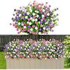 SOMYTING 9 fasci di fiori artificiali, balcone fiori artificiali resistenti ai raggi UV arbusti verdi piante artificiali eucalipto decorazione per interni ed esterni giardino finestra matrimonio festa