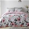 GC GAVENO CAVAILIA, Set di biancheria da letto con copripiumino e federe, motivo con papaveri a pois, double-face, 3 pezzi, per letto matrimoniale, colore: rosa cipria