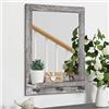 AOAOPQ Specchio da parete con mensola Specchio da parete per casa colonica Specchio da bagno per soggiorno camera da letto, ingresso, cornice in legno, per decorazione da parete 42 x 58 cm marrone
