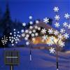 Fohil Luci solari da esterno per giardino, fiocchi di neve, rami, confezione da 4, 80 LED, luci da percorso natalizie, impermeabili, 8 modalità, decorazioni da giardino