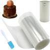 AMANDELIZABE Rotolo di Pellicola Trasparente per Torte, 8 cm x 10 m, in Acetato, per Decorazione Torte, Cioccolato, Mousse, Anelli da Dessert (8 cm) con 1 Raschietto per Burro
