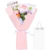 QUARKZMAN Mazzo Fiori Uncinetto, Bouquet Rose Realizzate a Mano, Fiori Artificiali Uncinetto per Festa Mamma Compleanno, Bouquet Laurea, Polvere Gradiente