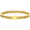 U7 Bracciale Uomo Oro Acciaio Inossidabile Catena Cubana 5mm 21cm