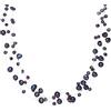 Valero Pearls Catena da Donna in Argento Sterling 925 con rodio con Perle coltivate d'acqua dolce blu scuro 60201649