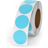 YIKIADA Etichette Termiche Rotonde Autoadesive 25 mm Vinile Blu Adesivi Colori Tondi Rimovibili Stampabili Impermeabili per Logo Codice a Barre QR inventario 500 pezzi per Rotolo