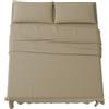 MAXIME MAISON - Completo Lenzuola Matrimoniali 4 Pezzi, Set Lenzuola Matrimoniale in Microfibra Made in Italy, Completo Letto 1 Lenzuolo con Angoli, 1 Lenzuolo Sopra, 2 Federe (Tortora)