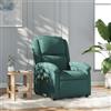 Gecheer Poltrona Massaggiante,Relax Reclinabile da TV per Anziani in Tessuto,Verde Scuro,con Poggiapiedi,71x86,5x99,5 cm,Poltrona Reclinabile,Poltrona da TV,Poltrona per Anziani,Poltrona da Massaggio