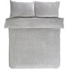 Sleepdown Set di Biancheria federe, in Pile Argentato, Caldo e Accogliente, Reversibile, per Letto King Size (220 x 230 cm), Poliestere, Argento