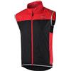 Generic Gilet da ciclismo da uomo, antivento, patchwork, funzionale, leggero, antivento, impermeabile, riflettente, con chiusura lampo, senza maniche, Colore: rosso, S
