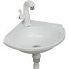XUNFAKE Lavabo Angolare Montaggio a Parete Piccolo, Lavello da Cucina Angolari Lavandini Bagno Vasca Singola con Rubinetto, Mini Lavabo Ideale per Camper, Barca, WC