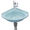 XUNFAKE Lavabo Angolare Montaggio a Parete Piccolo, Lavello da Cucina Angolari Lavandini Bagno Vasca Singola con Rubinetto, Mini Lavabo Ideale per Camper, Barca, WC