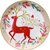 Tognana Xmas Deer, Piatto panettone 31 cm, porcellana, rosso