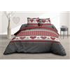 Le linge de Jules Copripiumino 240 x 260 + 2 federe - Puro cotone a 57 fili, cuori rossi