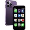Hipipooo mini telefono, piccolo telefono 3G, telefono Android doppia scheda SIM, display da 3 pollici, 1000 mAh, smartphone Android 8.1 adatto per anziani, bambini e studenti, 2 GB+16 GB(XS15-Viola)