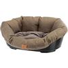 Ferplast Cuccia Cane e Gatto con Cuscino SOFA' 4 TWEED Lavabile, Lettino per Cani Gatti Imbottito, Cesta in Plastica, Fondo Forato e Poggiamento, Antiscivolo, 64 x 48 x h 25 cm, Marrone