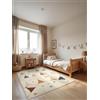 Hanse Home Tappeto da gioco per bambini, motivo gagliardetto, design moderno, per cameretta dei bambini, ragazzi, soggiorno, panna, multicolore, 160 x 235 cm