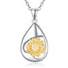 TANGPOET Collana con urna a goccia in argento sterling 925, collana di ceneri con margherita, gioielli per la cremazione per donne e ragazze, con kit di riempimento a imbuto