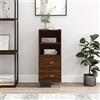 FIRBNUS Credenza Salvaspazio 34,5x34x90 cm in Legno Multistrato Mobile Credenza Soggiorno Ingresso Credenza Cucina Moderna Madia Cucina Mobile Corridoio Stretto Rovere marrone