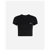 Tommy Hilfiger Crop Signature W - T-shirt - Donna - Nero