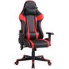 One Living Sedia da Gaming Massimo Comfort e Stile RAPTOR Schienale Reclinabile Altezza Regolabile con Braccioli Poggiatesta Supporto Lombare Poltrona Playstation (Nero/Rosso)
