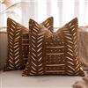 MIULEE Set di 2 Federe Cuscini Copricuscini Fodera ciniglia per Cuscino Federe per Cuscini Decorativi con Cerniera Nascosta Adatto per Camera da Letto Salotto Soggiorno marrone 45x45 CM