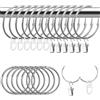 HavaCue ㅤ HavaCue 30 Pezzi 50 mm Anelli per Tende da Aprire con Clip e Ganci per Tende in Plastica,Metallo Gancetti per Tende,Pinze per Tende per Tende e Anello per Tende da Doccia