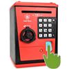 Fimleiy Kids Safe Bank with Fingerprint Password Talking ATM Piggy Bank for Real Money Toy Gift for 6-14 Years Old Boys Girls (Black/Red)
