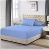 MistyMorning Lenzuolo con Angoli Extra Profondi 16''/40 cm, Lenzuola in Cotone Egiziano con 200 Fili, Biancheria da Letto e Biancheria di qualità Morbida e Premium (Azzurro Cielo, Singolo)