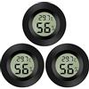 Thlevel Mini Digitale Termometro Igrometro Monitor Temperatura Umidità Casa per Interno Esterno Rettili Serra per Auto 3 Pezzi Nero