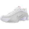 Nike Shox R4, Scarpe da Atletica Leggera Donna, Multicolore White/Metallic Silver/Max Orange 000), 36 EU