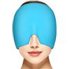 AOOWU Cappello per Emicrania, Riutilizzabile Cappuccio per Mal di Testa Gel Ghiaccio, Confortevole Cuscinetti Terapia Caldo/Freddo per Alleviare L'emicrania e Sinus Stress, Avvolgimento di 180°