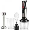 Girmi Frullatore ad Immersione Minipimer Potenza 800 Watt + Accessori colore Nero e Inox - MX3900