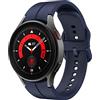 MYAPULUA Compatibile per Samsung Galaxy Watch 5 40mm 44mm/Galaxy Watch 5 Pro 45mm,cinturino sportivo silicone morbido per Galaxy Watch 4 40mm 44mm/Galaxy Watch 4 Classic 42mm 46mm (blu notte ufficiale