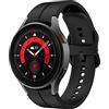 MYAPULUA Compatibile per Samsung Galaxy Watch 5 40mm 44mm/Galaxy Watch 5 PRO 45mm,Cinturino Sportivo Silicone Morbido per Galaxy Watch 4 40mm 44mm/Galaxy Watch 4 Classic 42mm 46mm (Nero Ufficiale