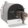 PawHut Lettiera per Gatti Chiusa con Filtri, Paletta e Vassoio, Struttura in PP, 43x44x47cm, Grigio|Aosom