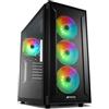 Case Sharkoon TG6M RGB - Mid-Tower ATX, Pannello frontale e laterali trasparenti in vetro temperato, 4 ventole integrate RGB da 120mm