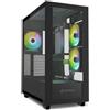 Sharkoon Case Sharkoon Rebel C60 RGB - Mid Tower ATX, pannelli in vetro temperato, 4 ventole da 120mm ARGB incluse, Nero