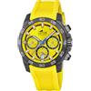Lotus Orologio Uomo 18974/5 Chrono cassa di Fibra di carbonio Nero cinturino in Gomma Giallo