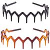 Fodattm Cerchietto per capelli in plastica con denti di squali da donna, 2 pezzi, colore nero e marrone