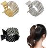 Zasvec Clip per Capelli con Strass per Coda di Cavallo 3 Pezzi Fermagli per Capelli con Strass Accessori per Capelli Clip Antiscivolo in Metallo Pinze Capelli Donna Eleganti per Coda di Cavallo