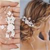 Xinlon Accessori Capelli Sposa Perle, Pettinino da Sposa, Pettine per Capelli Da Sposa con fiori di Perle, Fermaglio per Capelli da Sposa Matrimonio per Donne e Ragazze